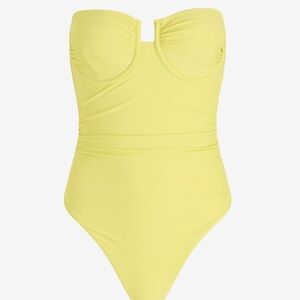 Yellow Strapless Swimsuit